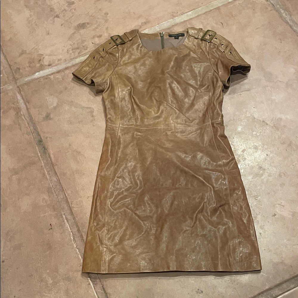 Rachel Zoe Brown Mini Dress with Shoulder Buckles